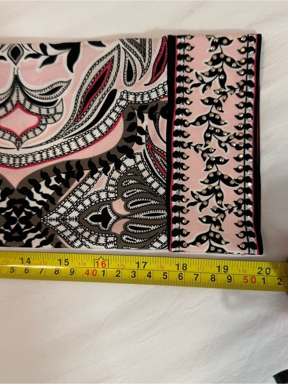 JM Collection Woman Pink Paisley Embellished V-Neck Tunic Top Size 1X - Picture 8 of 9